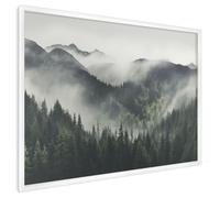 Organizzatore Parete 100x70 cm | con Cornice Bianca | Montagne Verdi