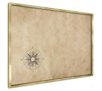 Organizzatore Parete 100x70 cm | con Cornice Oro | Rosa Dei Venti