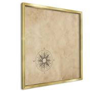 Organizzatore Parete 50x50 cm | con Cornice Oro | Rosa Dei Venti