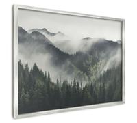 Organizzatore Parete 70x50 cm | con Cornice Argento | Montagne Verdi