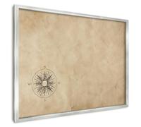 Organizzatore Parete 70x50 cm | con Cornice Argento | Rosa Dei Venti
