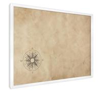 Organizzatore Parete 70x50 cm | con Cornice Bianca | Rosa Dei Venti
