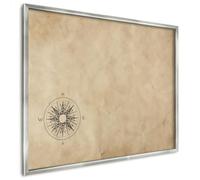 Organizzatore Parete 80x60 cm | con Cornice Argento | Rosa Dei Venti