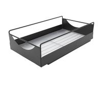 Organizzatore Per Armadietti Estraibili Cassetti Scorrevoli Silenziosi In Acciaio Al Carbonio Con Deflettore In Plastica, Ripiani Estraibili Per Dispensa Contenitori Per Cucina (M 25cm / 9.8in)
