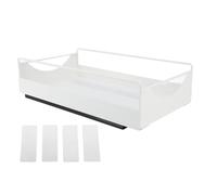Organizzatore Per Armadietti Estraibili Cassetti Scorrevoli Silenziosi In Acciaio Al Carbonio Con Deflettore In Plastica, Ripiani Estraibili Per Dispensa Contenitori Per Cucina (M 25cm / 9.8in)