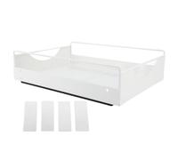 Organizzatore per Armadietto Estraibile, Cestello per Cassetti Scorrevoli in Acciaio Al Carbonio di Grande Capacità, Contenitore per Contenitori per Utensili Alimentari per(Bianco (larghezza 302 mm))