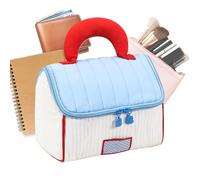 Organizzatore per astuccio da trucco - Astuccio per trucco a forma di casa per donna | Organizzatore portatile da toilette per le donne per le vacanze d'affari quotidiane viaggi in palestra, azzurro
