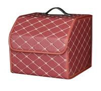 Organizzatore per Auto per Audi Q7 Five Seats 2006, Stoccaggio Scatola Pelle Portaoggetti Organizzatore Baule Borse Auto Accessori,Red-S-33X32X30CM