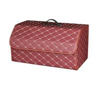 Organizzatore per Auto per Audi Q7 Five Seats 2006, Stoccaggio Scatola Pelle Portaoggetti Organizzatore Baule Borse Auto Accessori,Red-L-54X32X30CM