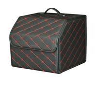 Organizzatore per Auto per Audi Q7 Five Seats 2016-2019, Stoccaggio Scatola Pelle Portaoggetti Organizzatore Baule Borse Auto Accessori,Black-Red-S-33X32X30CM