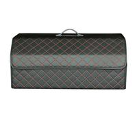 Organizzatore per Auto per Peugeot 3008 2014-2017, Stoccaggio Scatola Pelle Portaoggetti Organizzatore Baule Borse Auto Accessori,Black-Red-XL-66X32X30CM