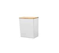 Tesa Baboo Organizer per Bagno L, Con Coperchio in Bambù, Bianco Opaco - Montaggio a parete senza foratura con strisce adesive Waterproof XL - 182 mm x 210 mm x 102 mm