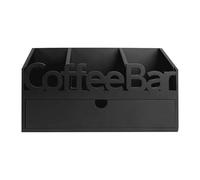 Organizzatore per bar da caffè per bancone | Organizzatore da banco con cassetto per bastoni in legno - Cesto organizzativo a scomparti grandi per uso professionale e domestico
