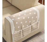 Organizzatore per braccioli del divano, Bracciolo divano org. Penna for riviste, libri, telecomando, multi-pack in poliestere bianco 40-80x110 cm(White 2,60 * 110cm (three pockets))