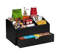 Organizzatore per caffetteria - Supporto per cialde in legno | Conservazione di pacchetti di zucchero - casa, appartamento, ufficio, armadio da cucina, caffè, tè, K.