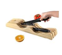 Organizzatore per cassetti a coltello, vassoio da cucina in , portacoltelli in legno | inserto di blocco di stoccaggio nel disegno, porta innesto per posate compatte, vassoio