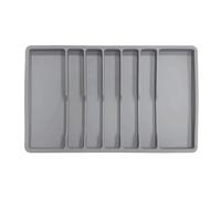 Organizzatore per cassetti delle posate - Vassoio regolabile | Organizzatori 'armadio da cucina | Porta utensili in silicone grigio | Scatola portaoggetti a 7 scomparti grigio | Organizzazione