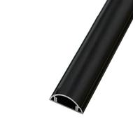 Organizzatore per cavi da parete, Copricavo semicircolare autoadesivo for canalina da parete, pavimento, confezione 2 pezzi 1 m(Black,5#)