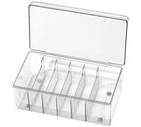 Organizzatore per ciglia con coperchio 6 scomparto Custodia per ciglia a prova di slip vassoio rettangolare trasparente 8.3x4.5x3.5 Poelash per per la custodia per salone per la casa