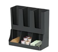 Organizzatore per condimenti e caffè, supporto per servire zucchero, con 6 scomparti, organizer per bar, cannucce, piccoli oggetti, bancone, bar, feste, ufficio, ristorante, cucina