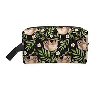 Organizzatore per cosmetici da viaggio "Sloths And Flowers", grande capacità, portatile, per donne e ragazze