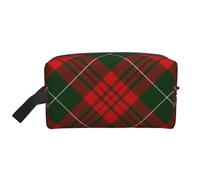 Organizzatore per cosmetici di grande capacità, astuccio da viaggio per trucco da donna, in tartan scozzese natalizio
