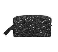Organizzatore per cosmetici di grande capacità, borsa da viaggio per il trucco da donna, con glitter bianco argento grigio e diamanti.