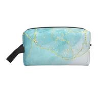 Organizzatore per cosmetici di grande capacità, borsa da viaggio per il trucco da donna, marmo liquido blu