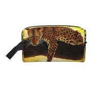 Organizzatore per cosmetici di grande capacità, divertente leopardo, borsa da viaggio per il trucco da donna