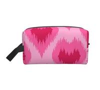 Organizzatore per cosmetici di grande capacità, stile etnico, con cuori disegnati a mano, borsa da viaggio per il trucco da donna