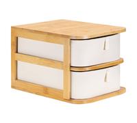 Organizzatore per Cosmetici in Bambù a 2x Scomparti - Bamboo Makeup Organizer