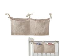 Organizzatore Per Culla - Borsa Portaoggetti Portatile Per Pannolini, Comodino, In Tessuto Di Cotone, Contenitore Per La Cura Del Bambino Con Due Tasche | Comodo Compagno Di Fasciatoio Per La Configur