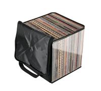 Organizzatore per dischi in vinile, portatile, cassetta per dischi, porta album con manici per coperchio, custodia portaoggetti, design resistente per album, riviste, collezioni di dischi