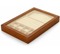 Organizzatore per gioielli Scatola portagioie in legno massello con gancio for collana, fodera in microfibra, organizer - multicolore(One Color_Beige A)