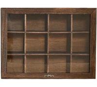 Organizzatore per gioielli Scatola portagioie in legno massello con griglia multipla, coperchio in vetro, espositore for cosmetici, diverse dimensioni(One Color_A)