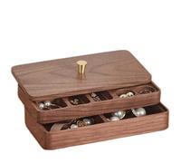 Organizzatore per gioielli Scatola portaoggetti in legno a 2 strati for gioielli, 7,48x3,94x2,17 pollici, for riporre accessori for gioielli