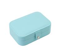 Organizzatore per gioielli Scatola portaoggetti portatile da viaggio for gioielli e cosmetici, in pelle PU, multicolore, 16,5x11,5x5,5 cm(Blue)