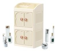 Organizzatore per il trucco - Armadietto per il trucco a due strati in PP | Organizer per toeletta con coperchio antipolvere, portaoggetti per camera da, espositore da banco, espositore per truc