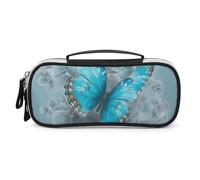 Organizzatore per il trucco con stampa a farfalla azzurra, borsa per il trucco da viaggio, borsa cosmetica per donna, articoli da toeletta da viaggio