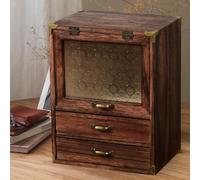 Organizzatore per il trucco portatile in legno per toeletta, comò da bagno