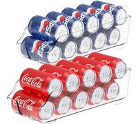 Organizzatore per lattine di soda Simple Houseware per dispensa/frigorifero, trasparente, set da 2