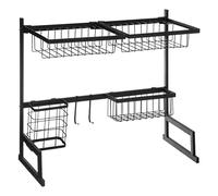 Organizzatore per lavello con sgocciolatoio in metallo nero