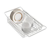 Organizzatore per lavello da cucina - Supporto telescopico per lavello in acciaio inossidabile, scolapiatti sotto i cestelli degli scaffali, supporti di asciugatura multifunzionali per stoviglie