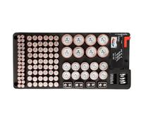 Organizzatore per lo stoccaggio della batteria - Ferma istantaneamente il caos dei cassetti, scatola ad alta capacità da 116 griglie con tester rimovibile, vassoio montabile a parete | facile