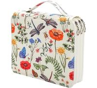 Organizzatore per matite colorate, 120 scomparti, custodia per pennarelli con motivo di stampa, 9, 4 x 7, 9 x 2, 5 pollici, astuccio per matite artistiche con cerniera per penne acquerellabili o pen