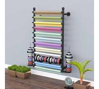 Organizzatore Per Riporre Nastri Per Montaggio A Parete - Porta Carta Da Regalo Multiuso E Porta Sciarpe, Espositore Per Laboratori Artigianali Per Cucito, Confezioni Reg(Size:100x20x120Cm,Color:Nero)