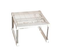 Organizzatore per scaffali per guardaroba Divisori regolabili Scaffale di stoccaggio a strati retrattile per massimizzare lo spazio dell'armadio bianco L32-40cm,H38cm,W25-33cm