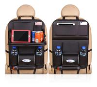 Organizzatore per sedile posteriore per auto per bambini, giocattoli, bevande, libri, penne, borsa in pelle PU, organizer per sedile posteriore per auto con vassoio pieghevole