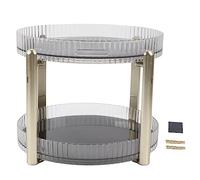 Organizzatore per trucco a rotazione a doppio strato multifunzionale scaffale cosmetico 360 design a 2 livelli di grande capacità squisito e compatto facile da assemblare il (Bianco traslucido)