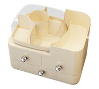 Organizzatore per trucco - Valuta di cosmetici pratici con compartimenti pull -out | Archiviazione portatile con pareti di partizione regolabili per make -up a casa da bagno per le vacanze